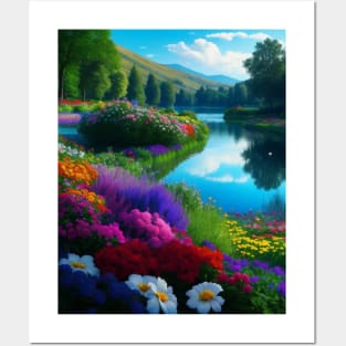 scenery flower garden Posters and Art